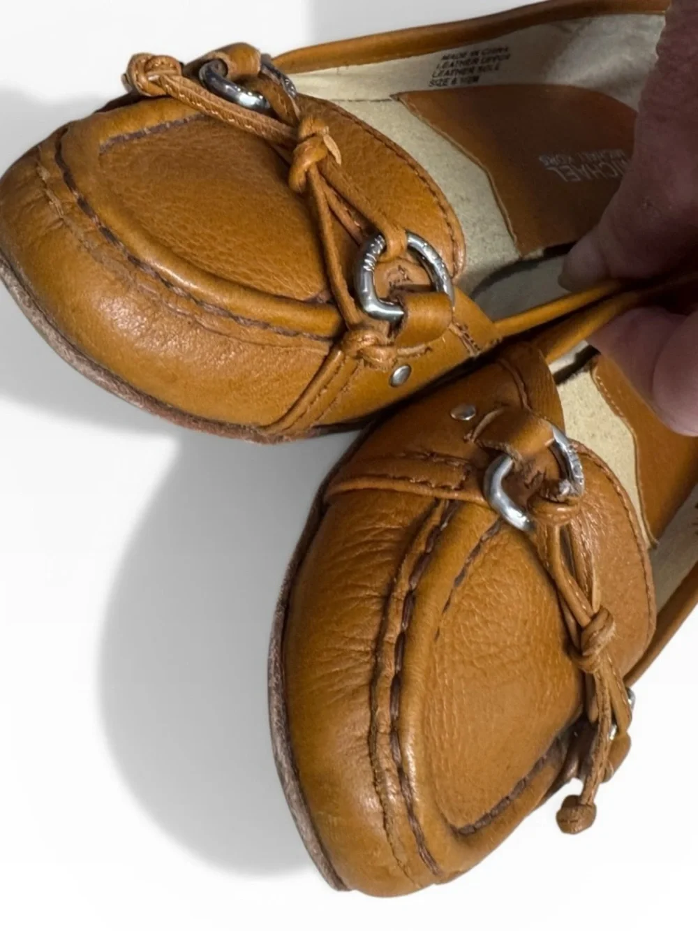 Michael Kors Brown Leather Driving Moc Loafers Slip On Womens Size US 6.5
